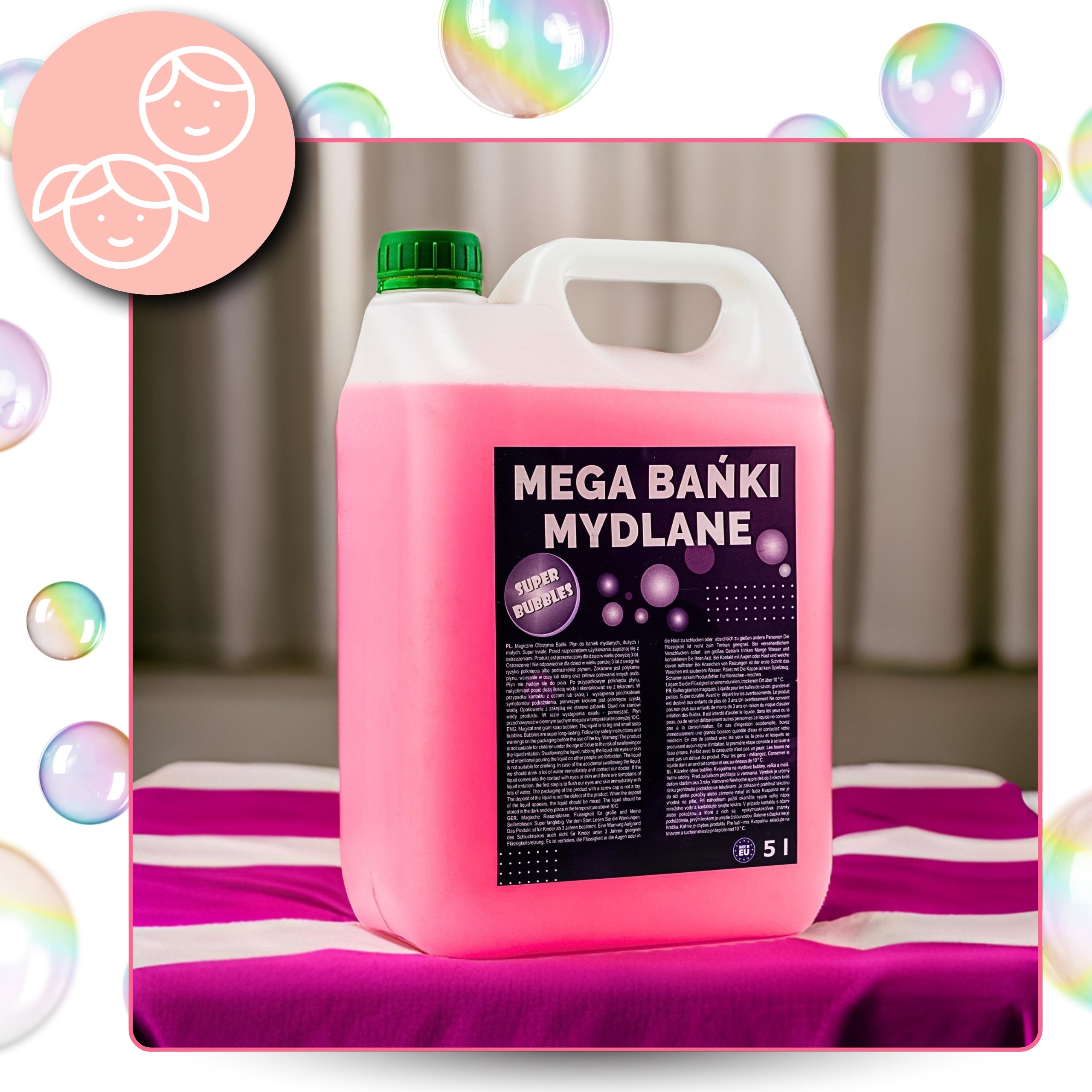 Liquid for Soap Bubbles Large and Small 10 liters MEGA FUN Manufacturer code płyn do baniek 10l