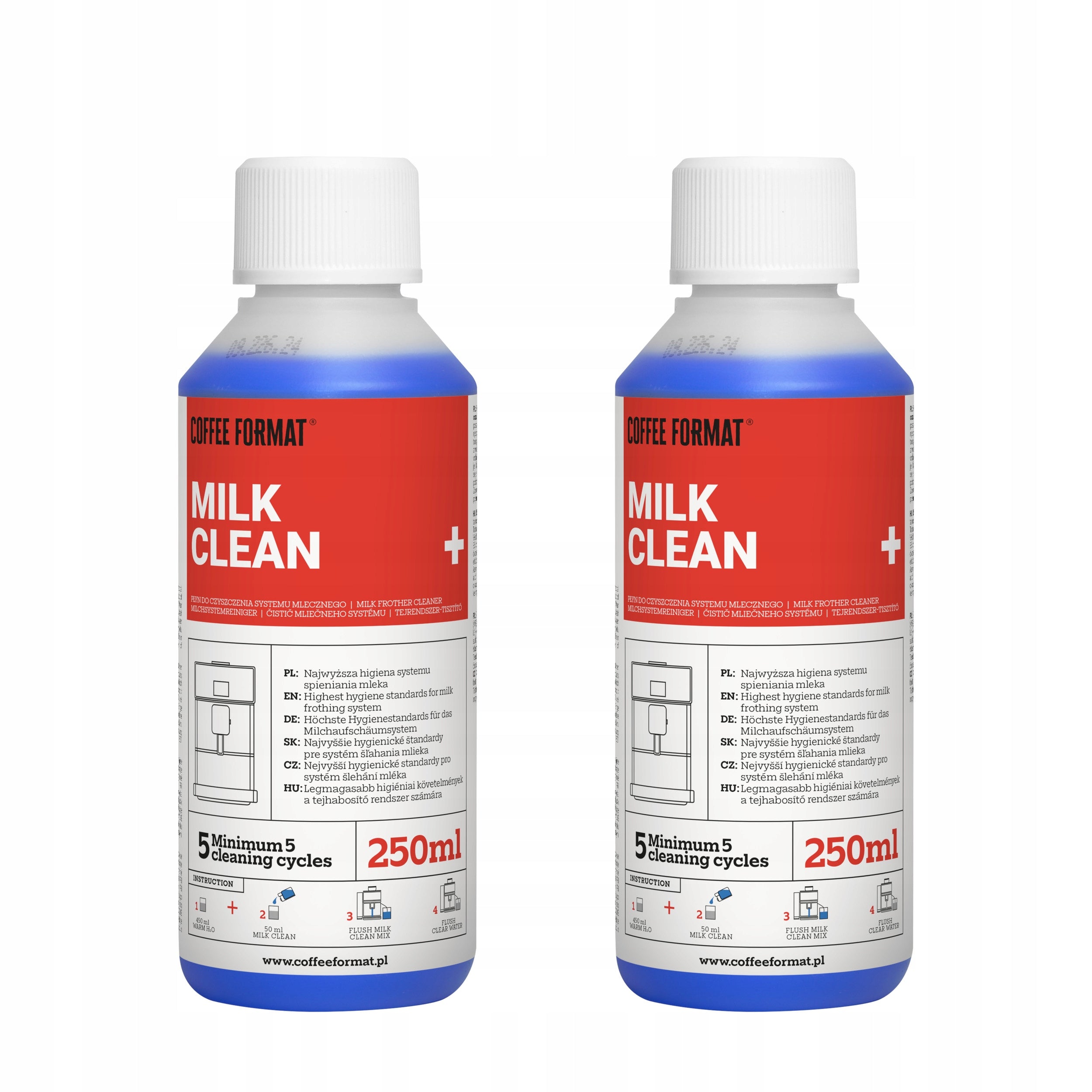 Liquid for cleaning milk system and milk frother 0,5l Coffee Format
