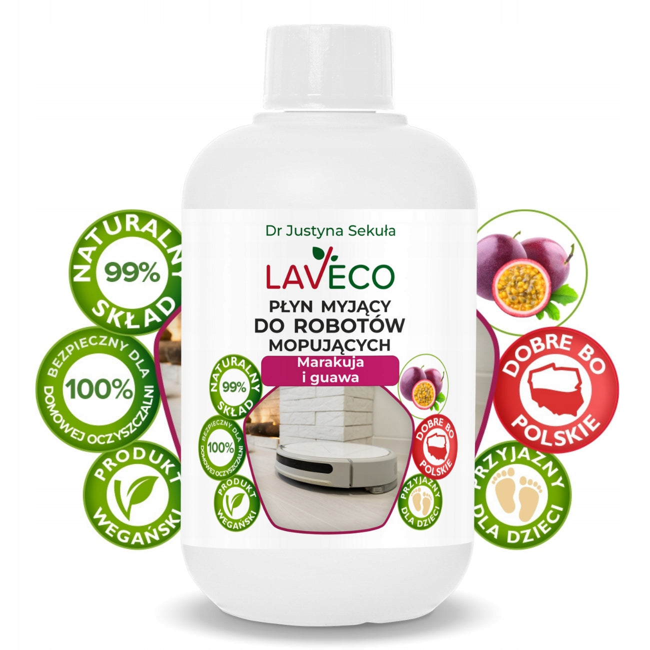 Liquid for mopping robots and washing vacuum cleaners LAVECO - natural composition Packaging status original