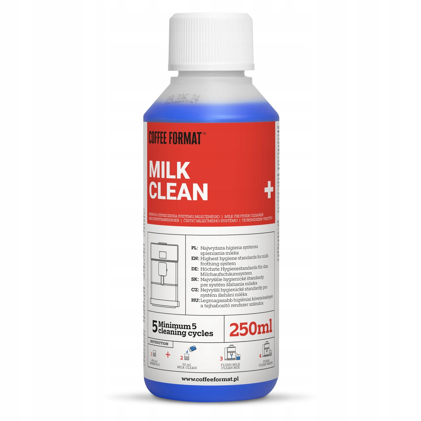 Liquid for removing milk deposits, foamer cleaning 250ml Coffee Format