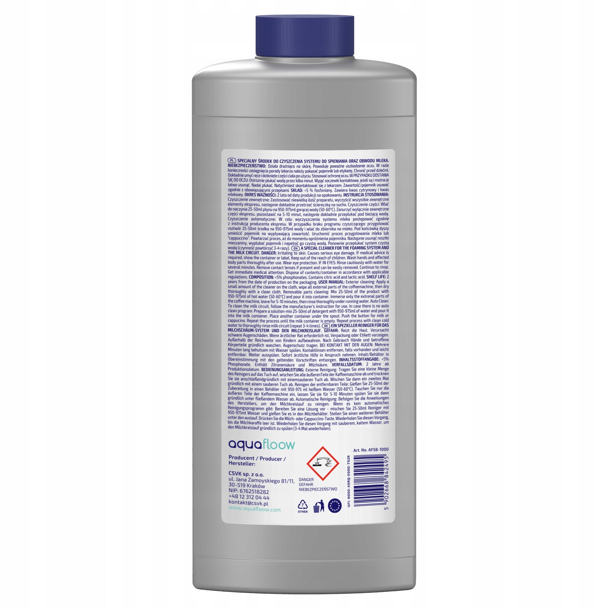 Liquid for removing sediment from milk AquaFloow 2l Packaging status original