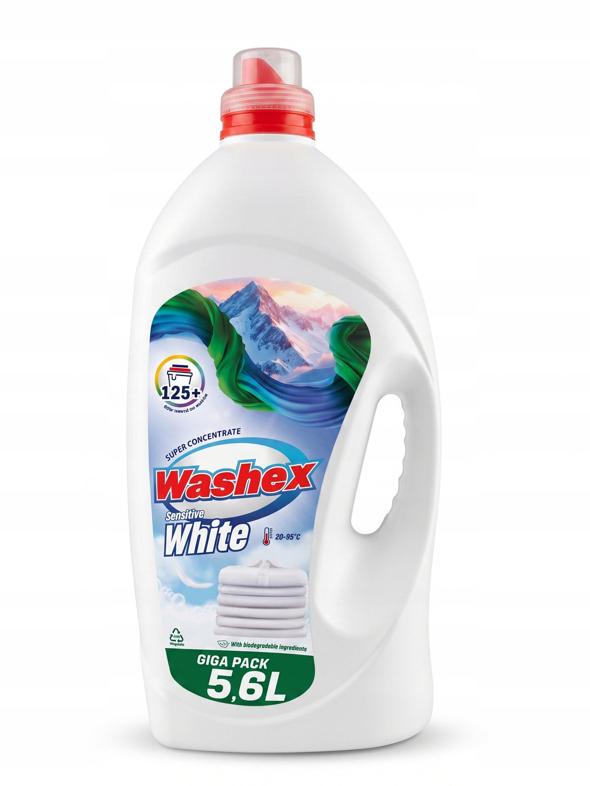 Liquid for white fabrics Washex White 5,6L brightening + GIFT