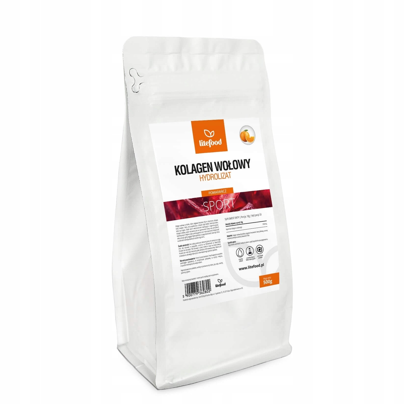 LiteFOOD - Beef Collagen Hydrolysate - 500g - Orange