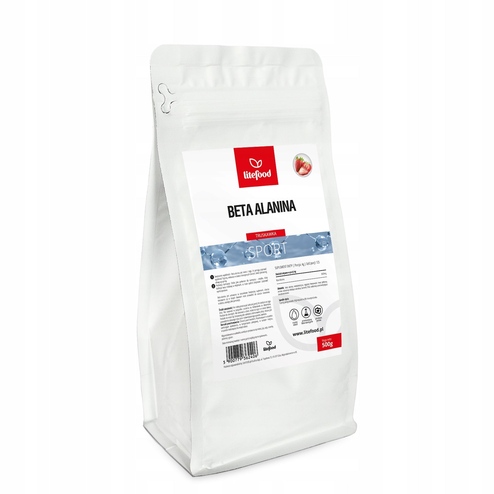 LiteFOOD – Beta Alanine – Strawberry – 500 g – Powder
