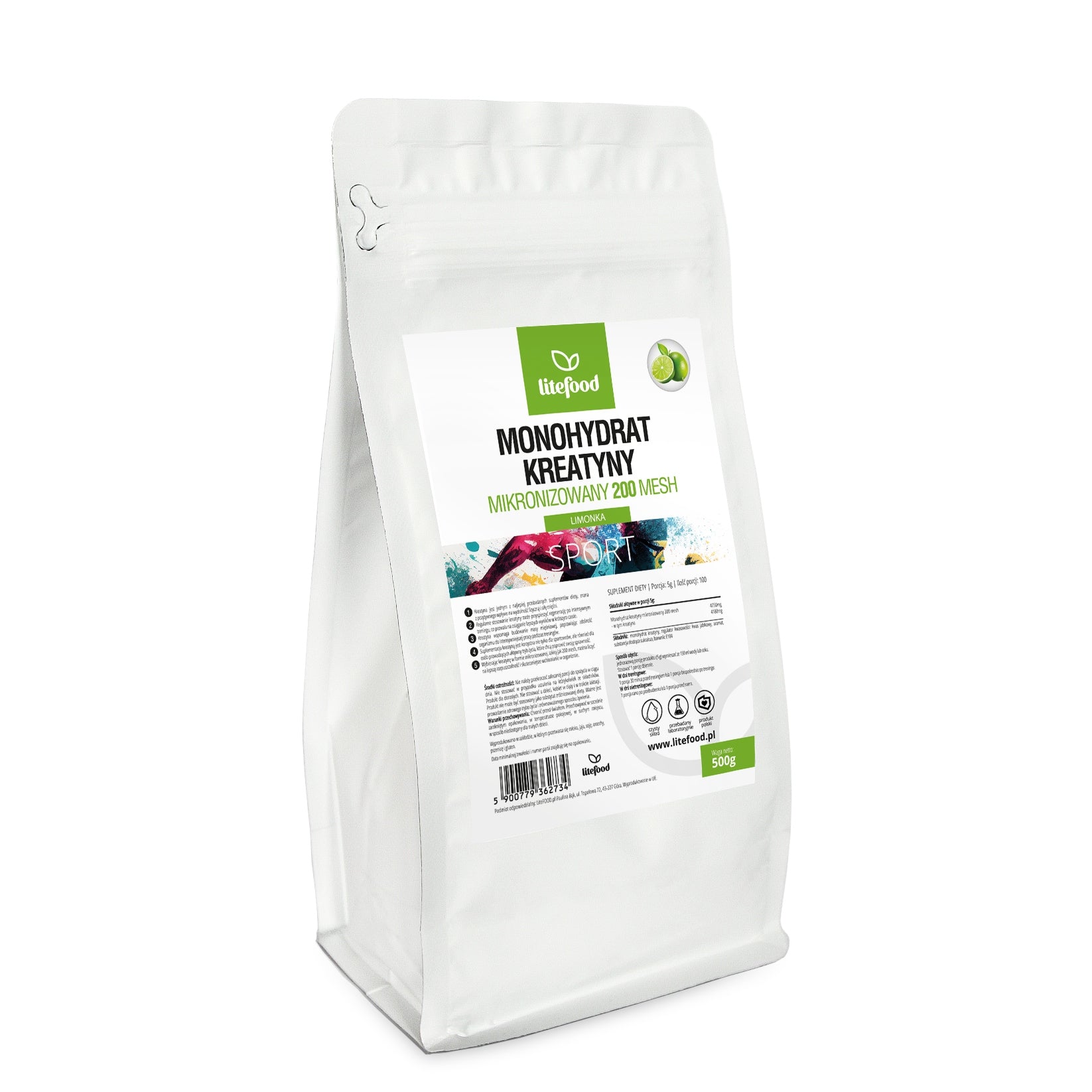 LiteFOOD - Creatine Monohydrate - Lime 500 g - Powder