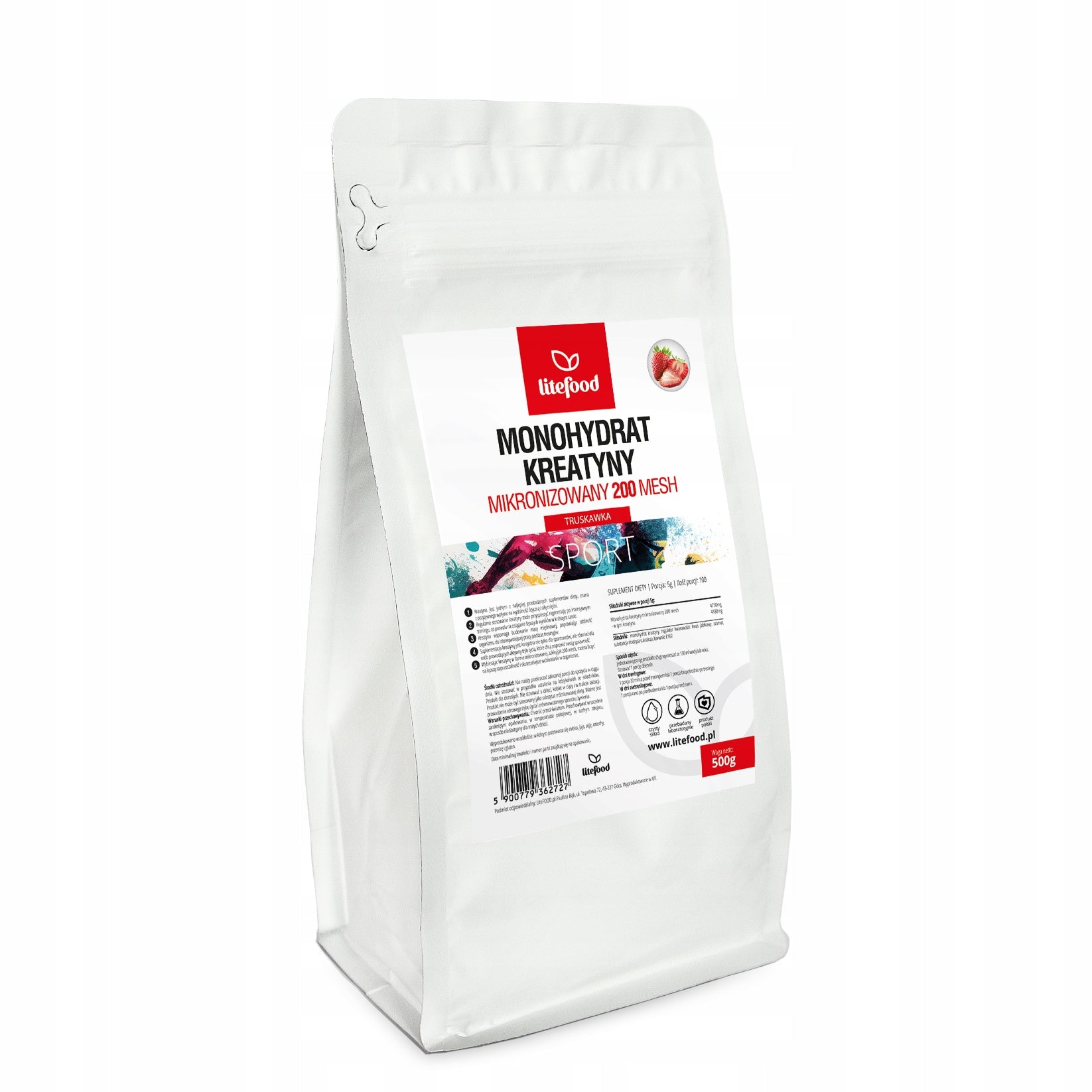 LiteFOOD - Creatine Monohydrate - Strawberry - 500 g