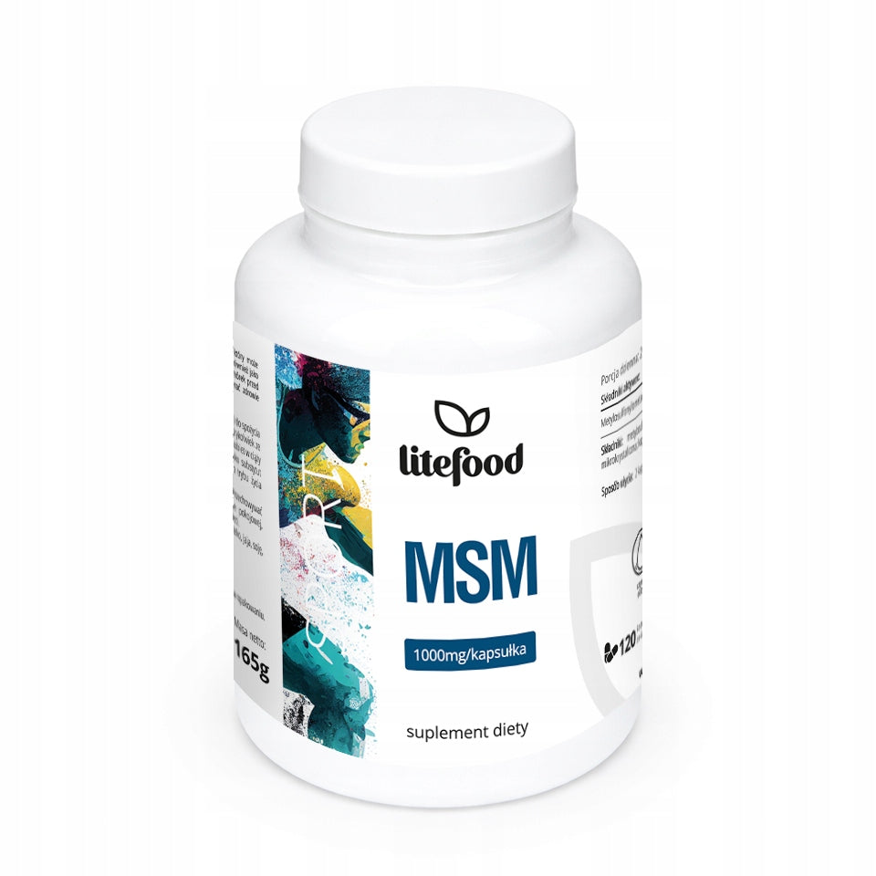 LiteFOOD - MSM Organic Sulfur 2000mg - 120 kaps - LEATHER JOINTS HAIR
