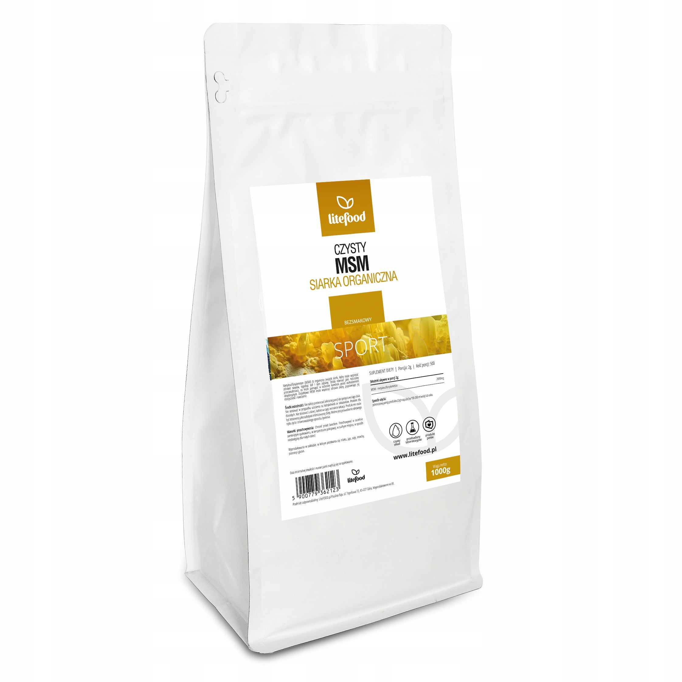 LiteFOOD MSM – Organic Sulphur – Powder – 1000 g
