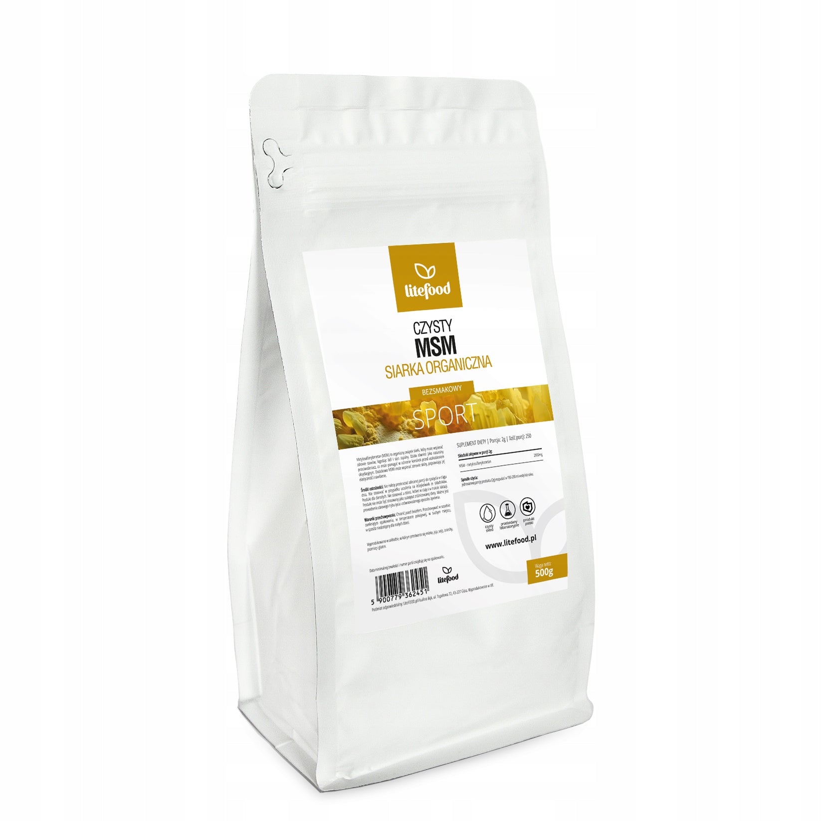LiteFOOD MSM – Organic Sulphur – Powder – 500 g