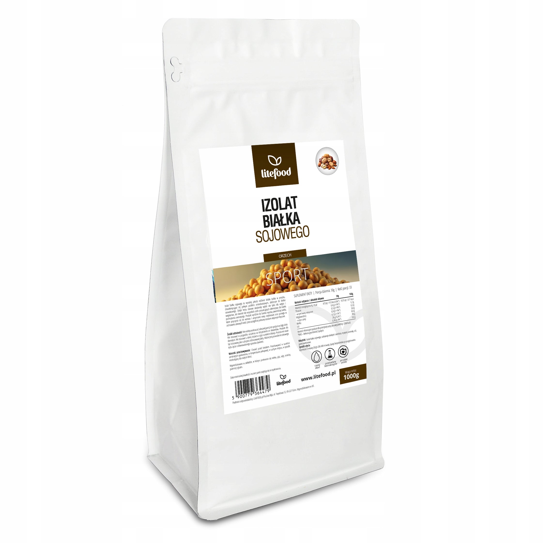LiteFOOD - SOY PROTEIN ISOLATE 90 - SOY PROTEIN ISOLATE 1000G