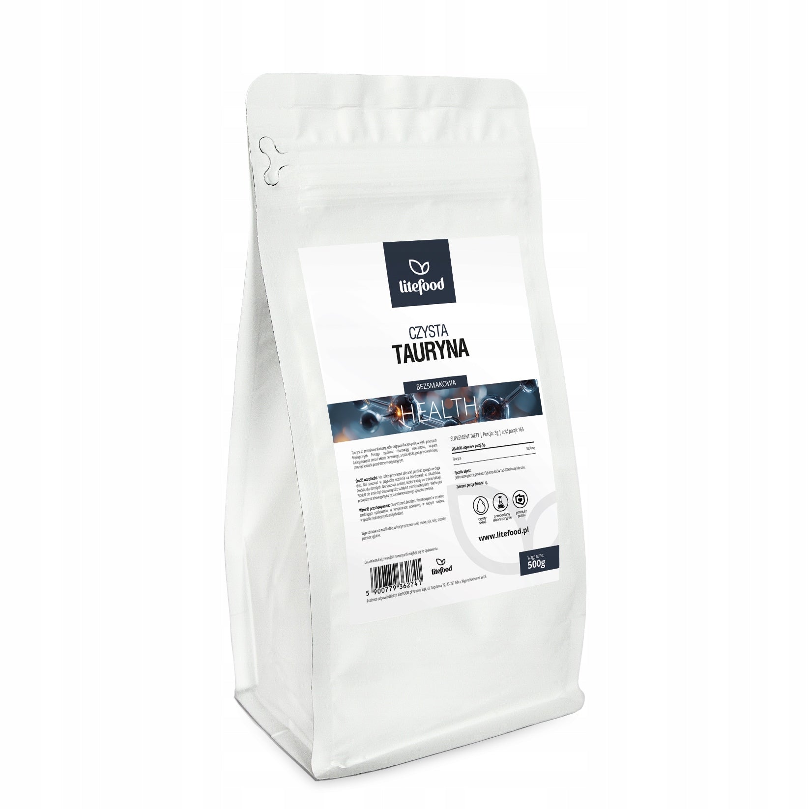 LiteFOOD - Taurine - 500g - Pure without additives