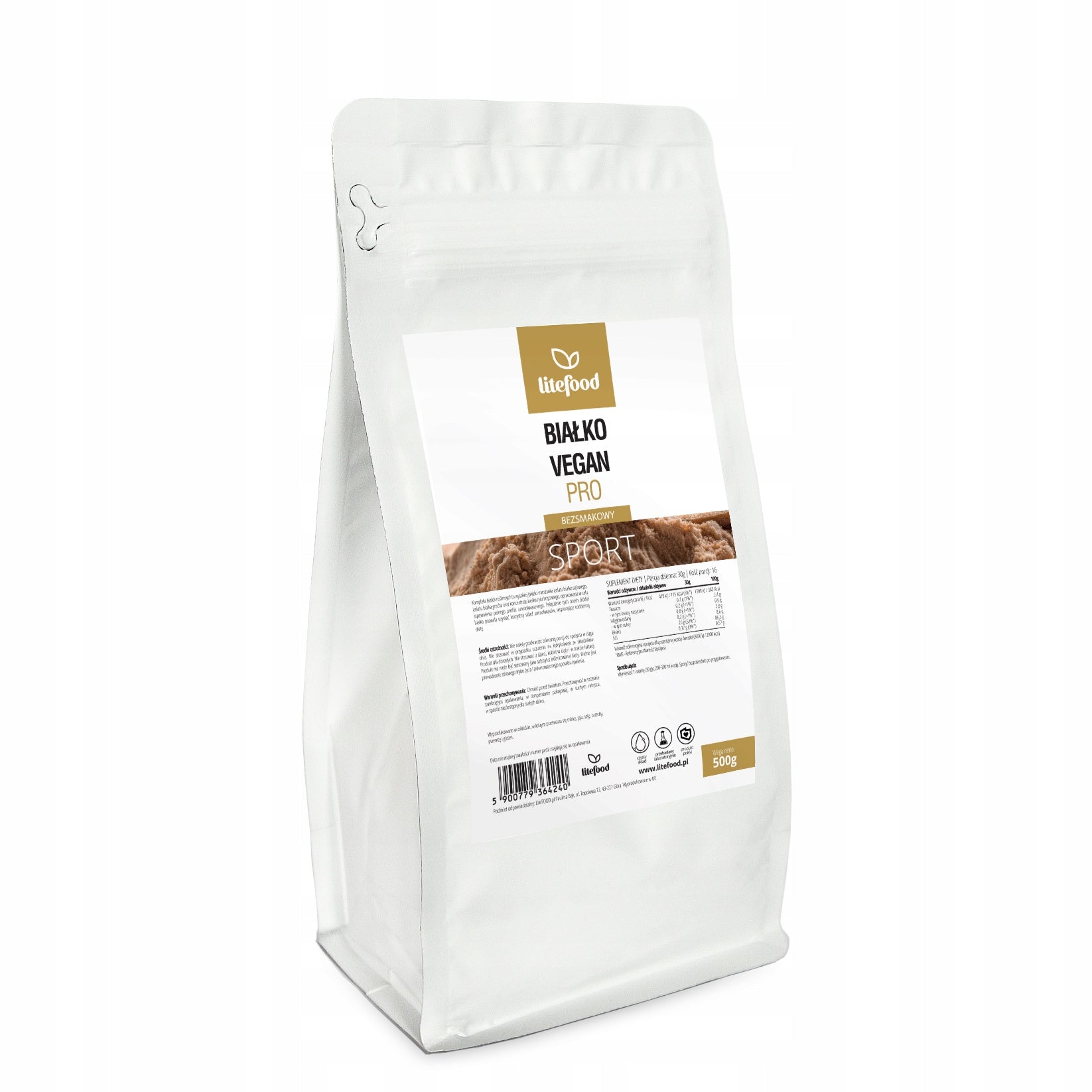 LiteFOOD - VEGAN PRO - VEGETABLE VEGE PROTEIN WITHOUT SUGAR - 500g