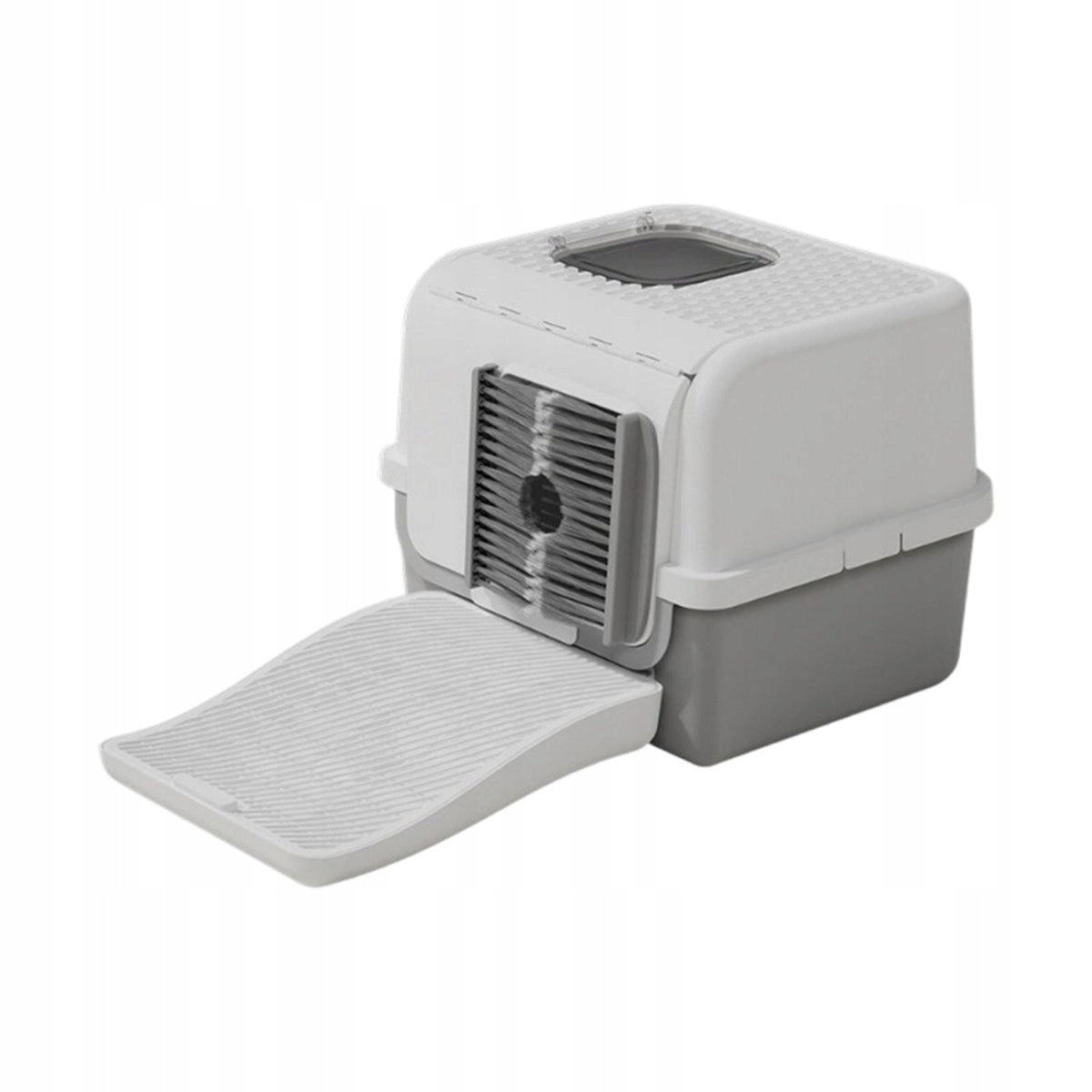 Litter Box Anti Slip Bottom Large Opening Design Easy to Clean Multi Gray