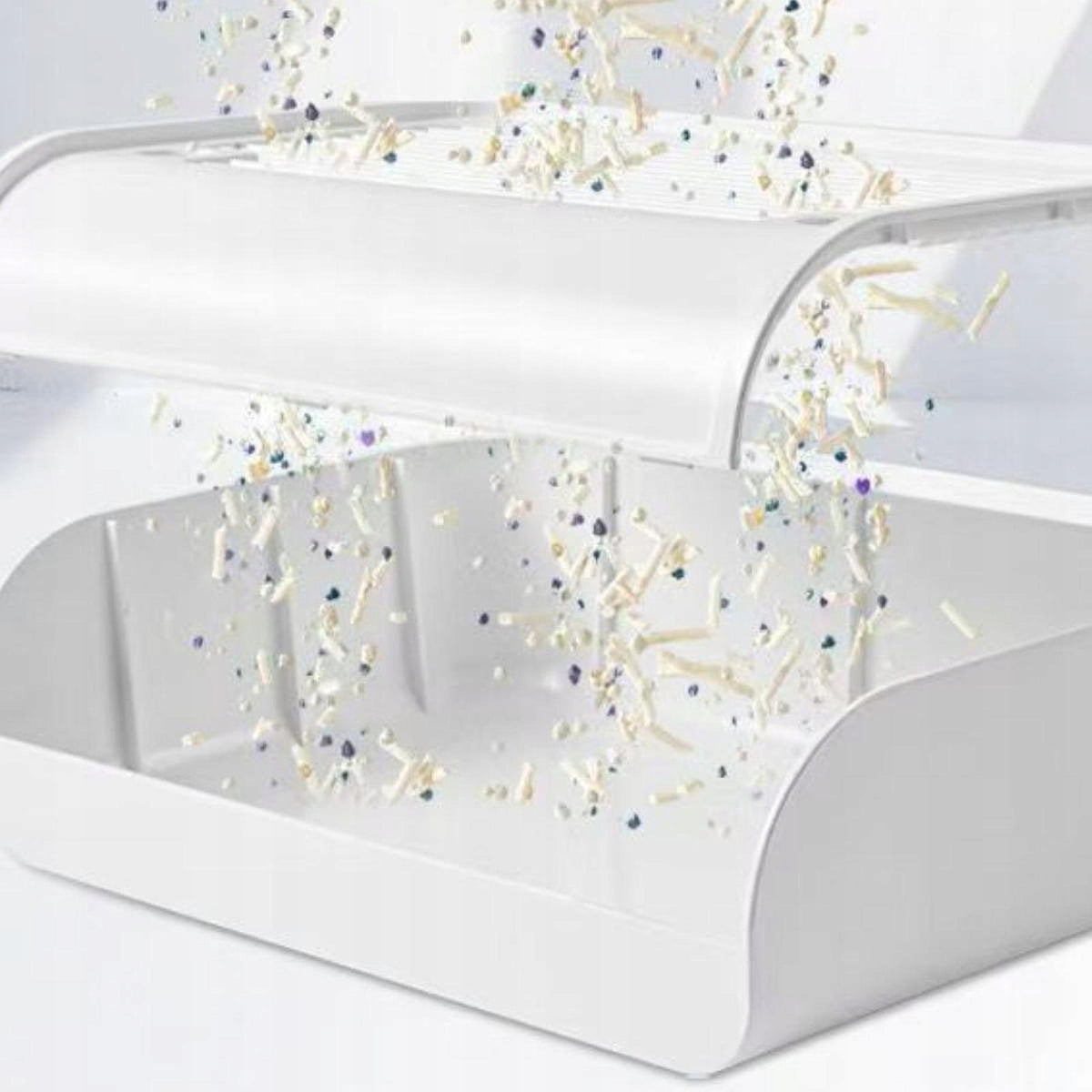 Litter Box Step Anti Slip Easy to Use Washable Cat Litter Box White Packaging status original
