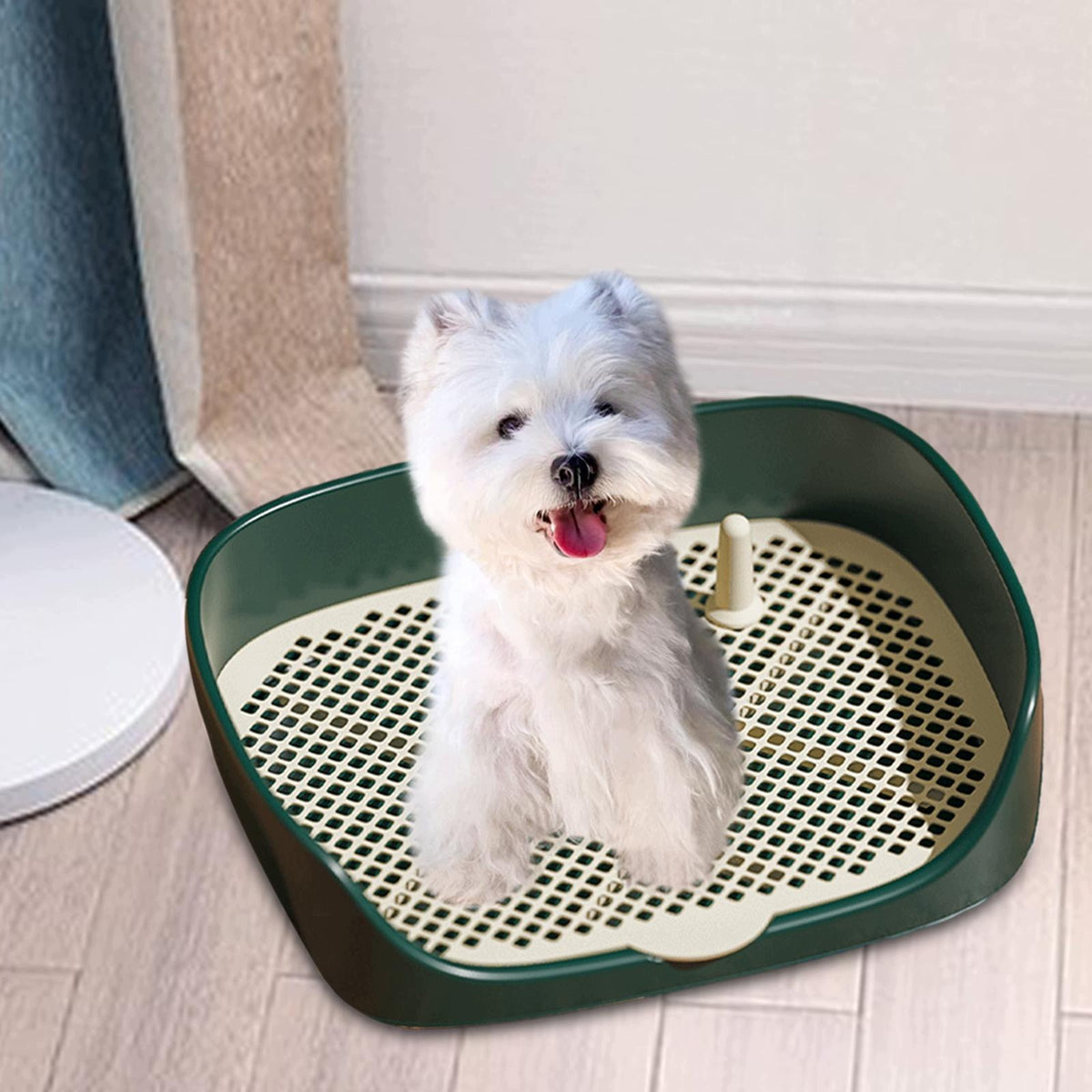 Litter Tray Toilet for Dogs Potty Tray Training Indoor Pets Trainer Green S