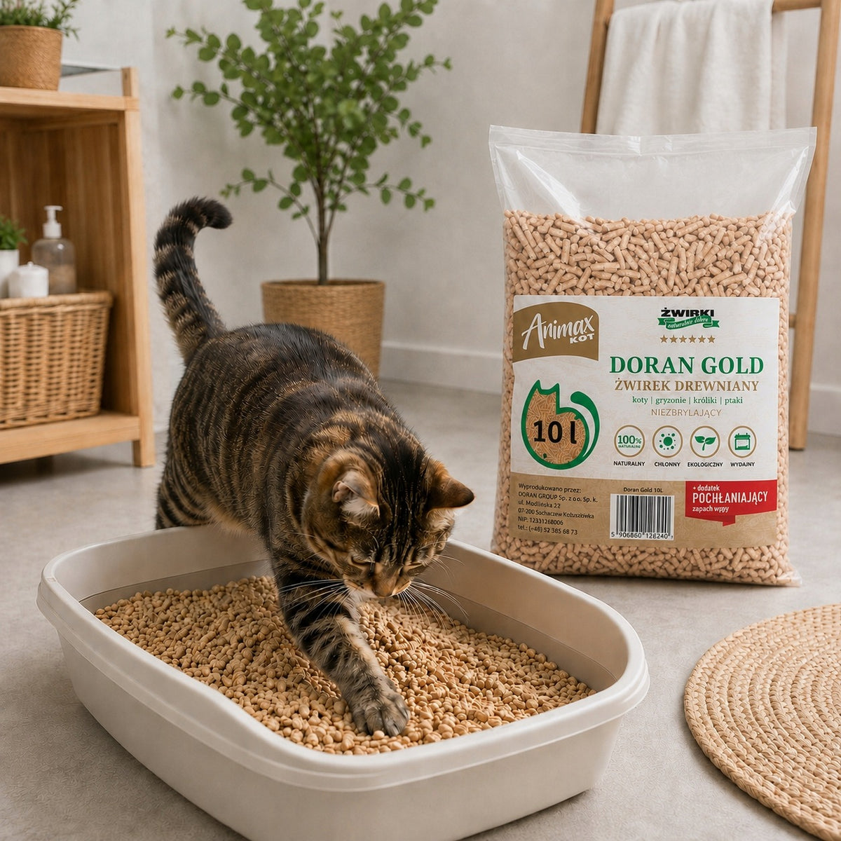 Litter Wooden Pellet for Cat Rabbit Pig 2x10 l Dust-Free Natural Manufacturer code 5906660129356