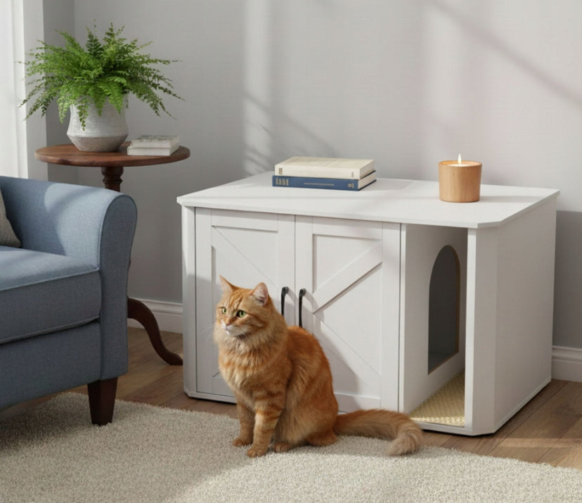 Litter box cabinet, Relaxdays, white Manufacturer code 10052193