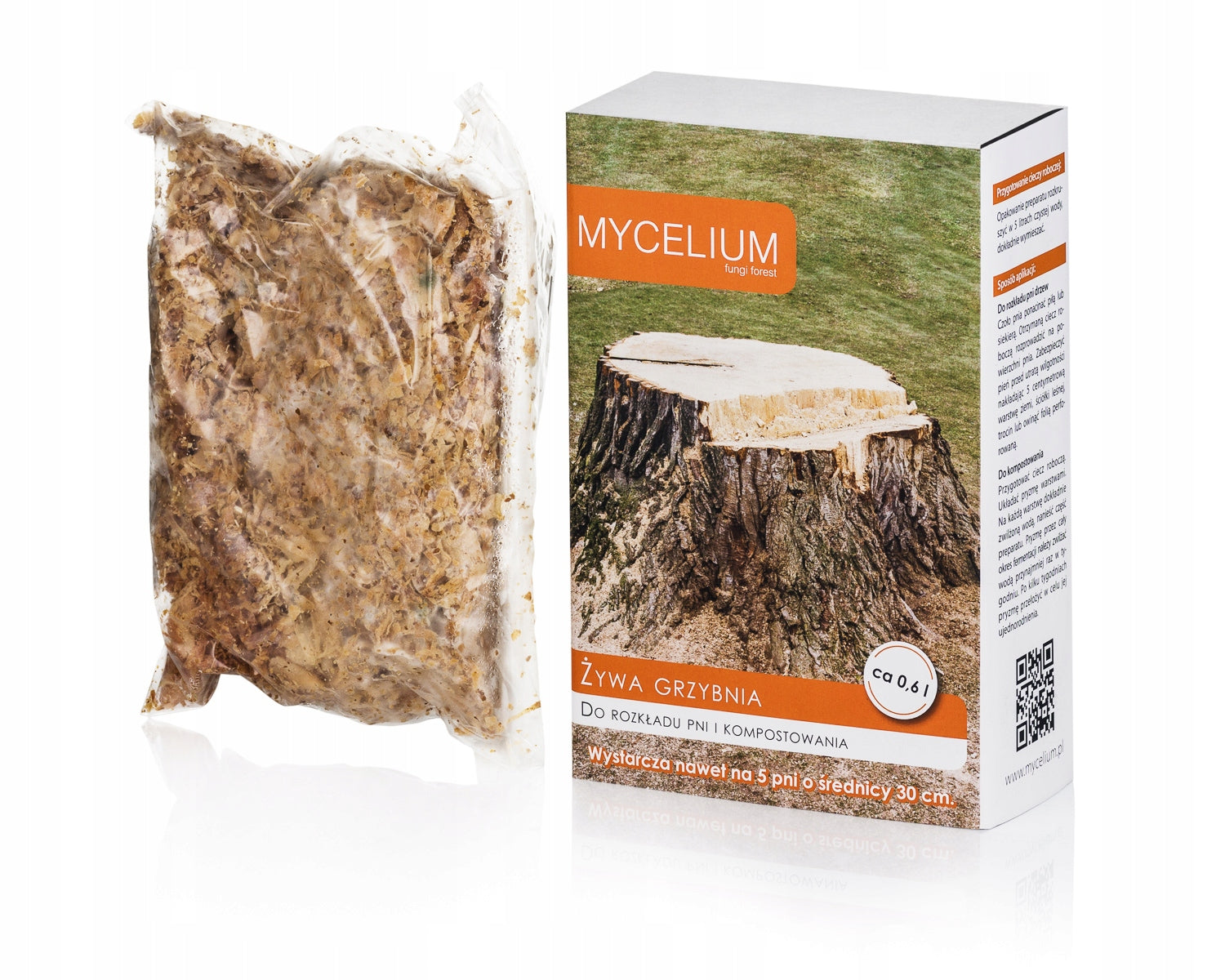 Live mycelium for removing tree trunks and roots