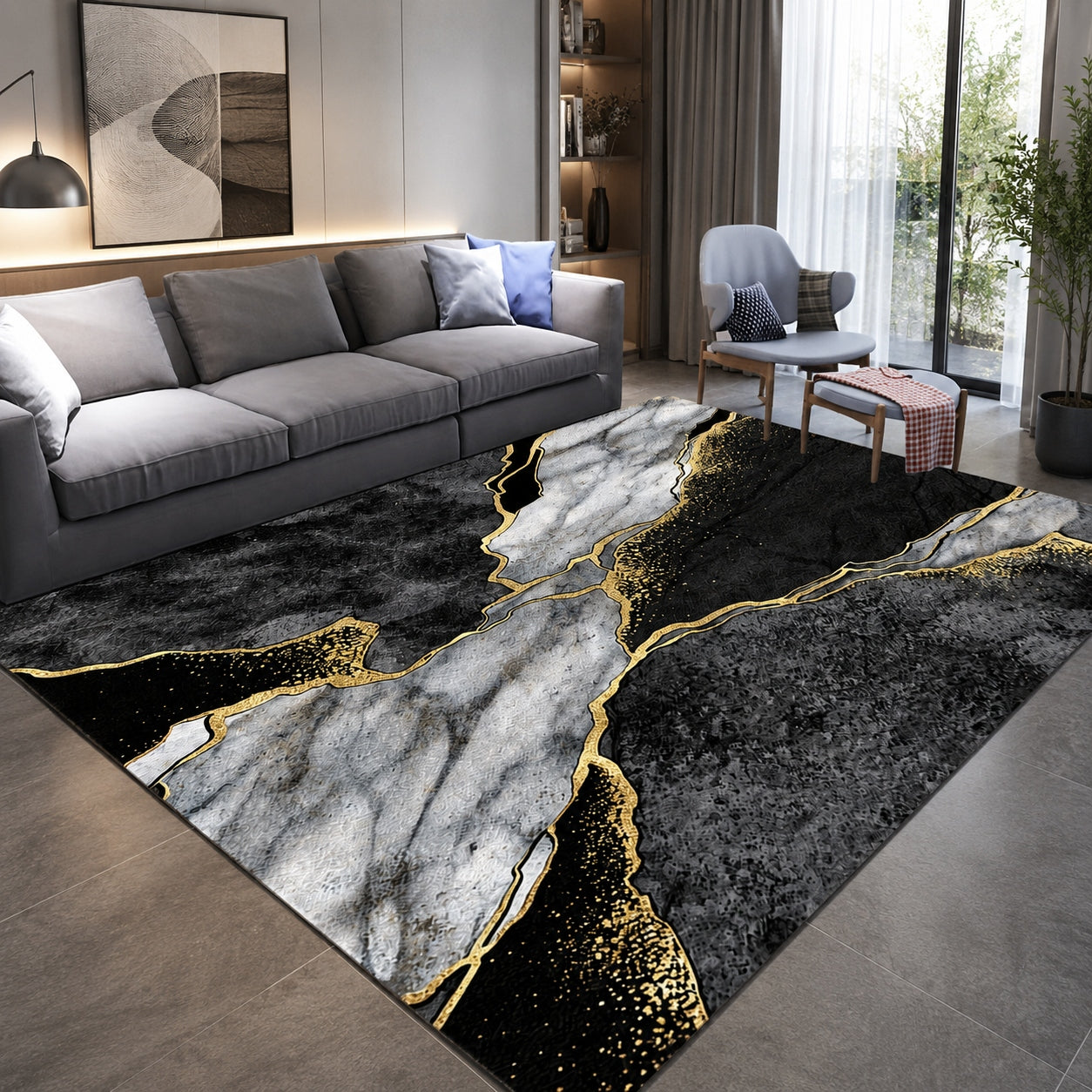 Living Room Rug 100x150 Modern Designs 3D Effect Grey Elegant Loft Brand Dywano