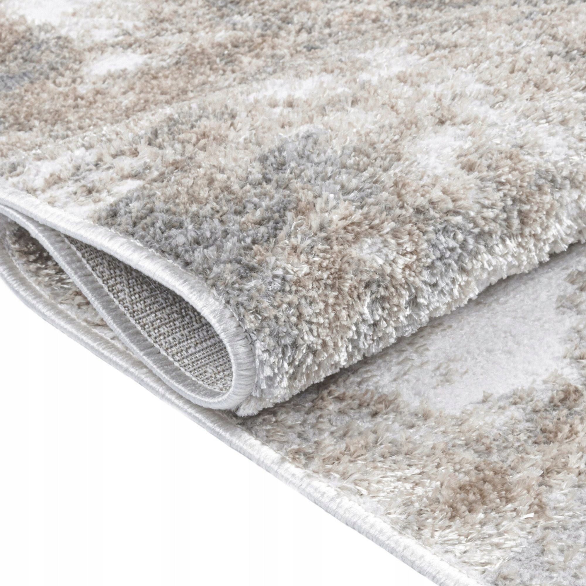 Living Room Rug 120x170cm Glamour Soft Modern Marble Grey Beige Marble Color beige