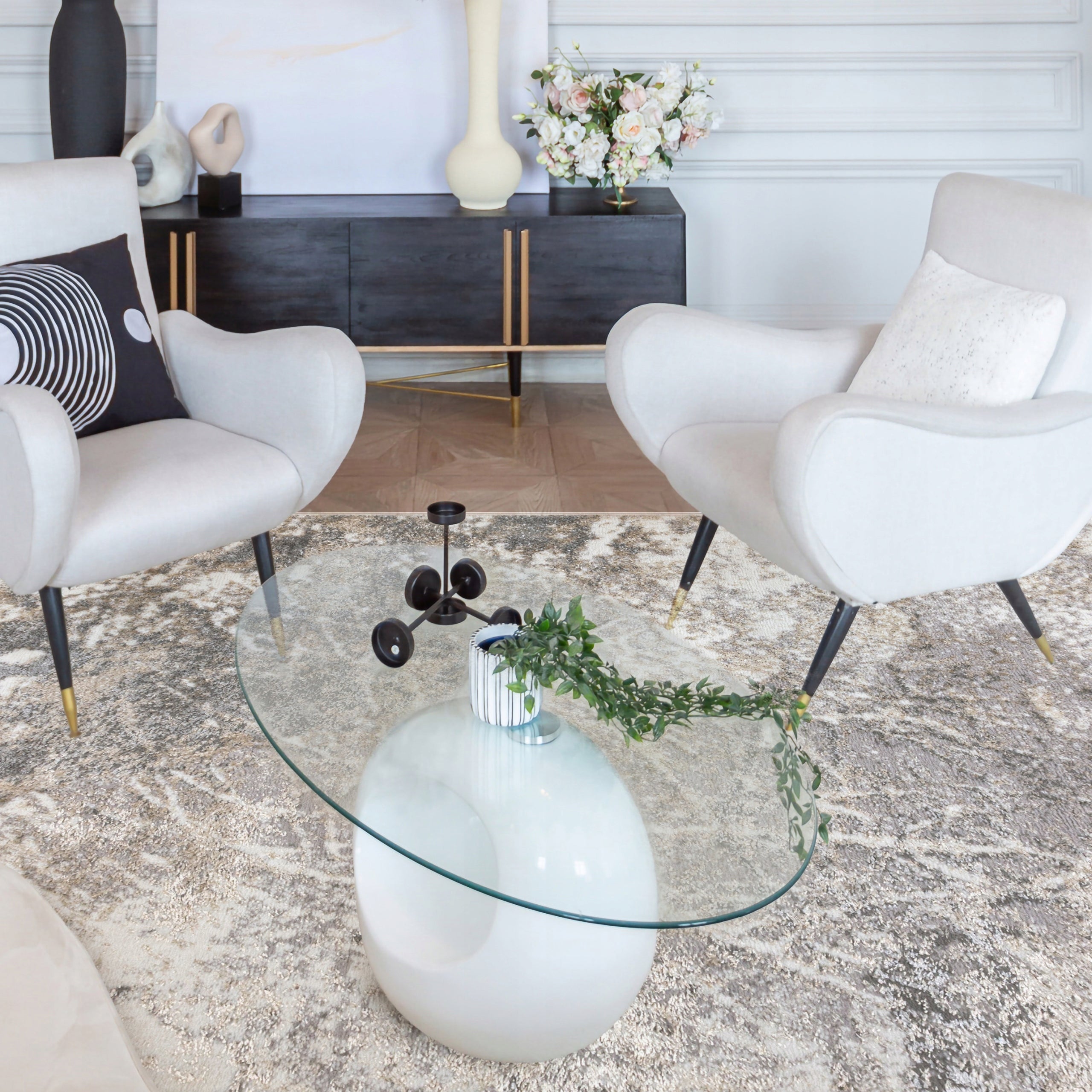 Living Room Rug 120x170cm Glamour Soft Modern Marble Grey Beige Marble Length 170 cm