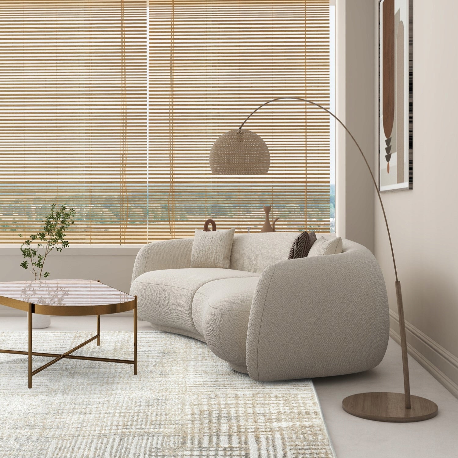 Living Room Rug 120x170cm Modern Glamour Soft Fashionable Puree Beige Product width 120 cm