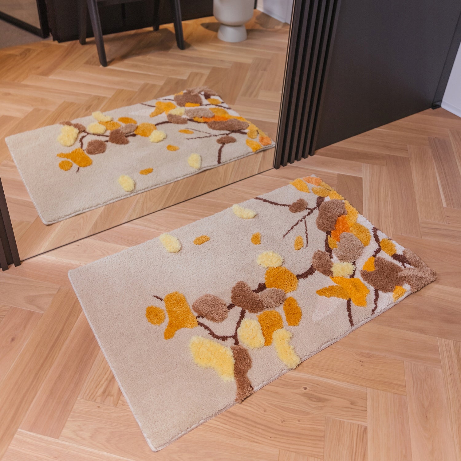 Living Room Rug Beige Shaggy 60x100cm Decorative Pattern 3D Soft Nice Decorative Manufacturer code EF0386