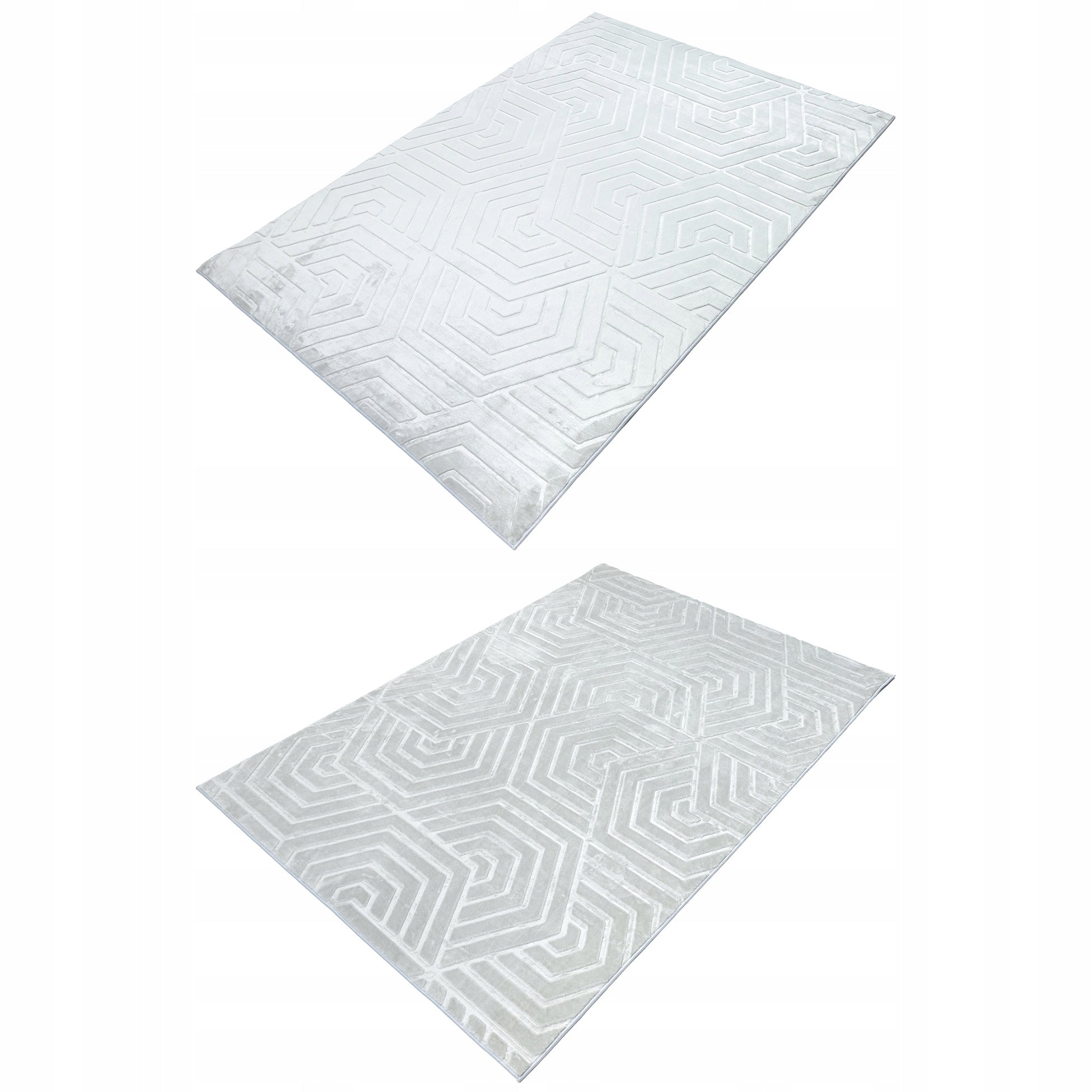 Living Room Rug Large 160x220 Modern Glamour Velvet Soft with Gloss Thickness 14 mm