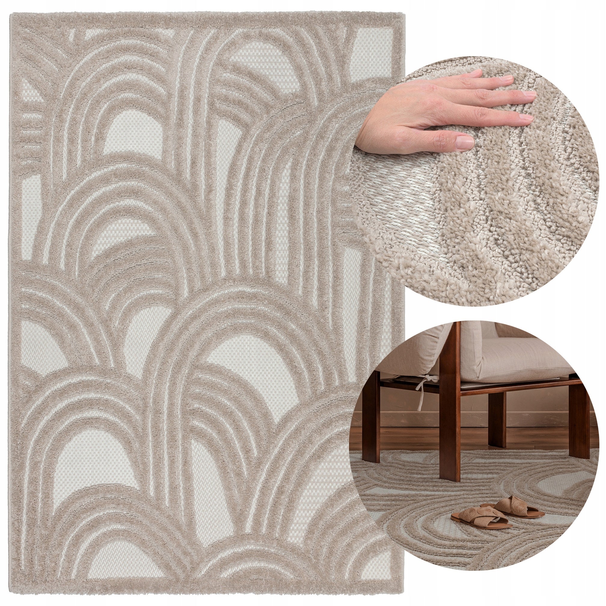 Living Room Rug Large 160x230 Duplex 3D Soft Fashionable Modern Durable