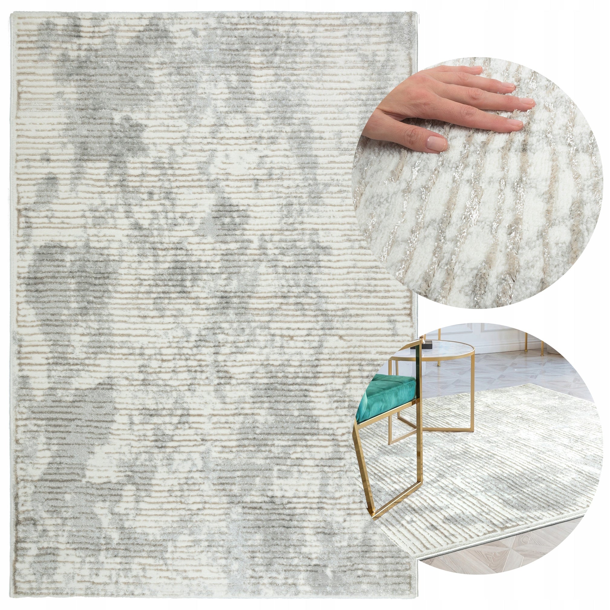Living Room Rug Modern 160x230 Soft Elegant Stylish Fashionable Glamour Length 230 cm