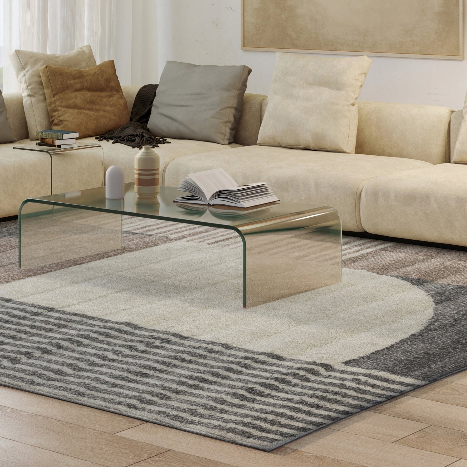 Living Room Rug Modern Shaggy 160x230cm Warm Soft Decent Meaty Length 230 cm