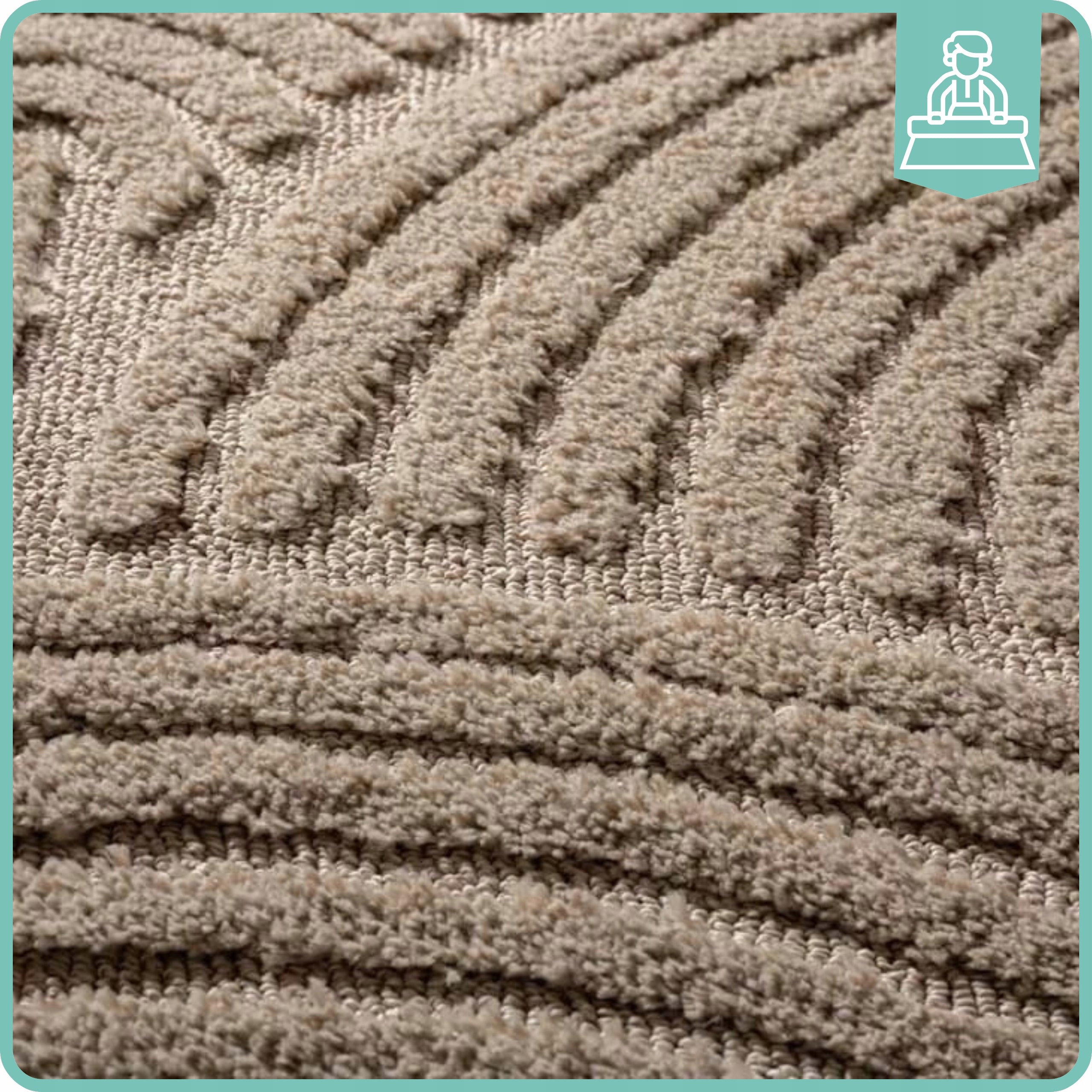Living Room Rug Rectangular 160x230cm Modern Geometry 3D Attestation Beige Product width 160 cm