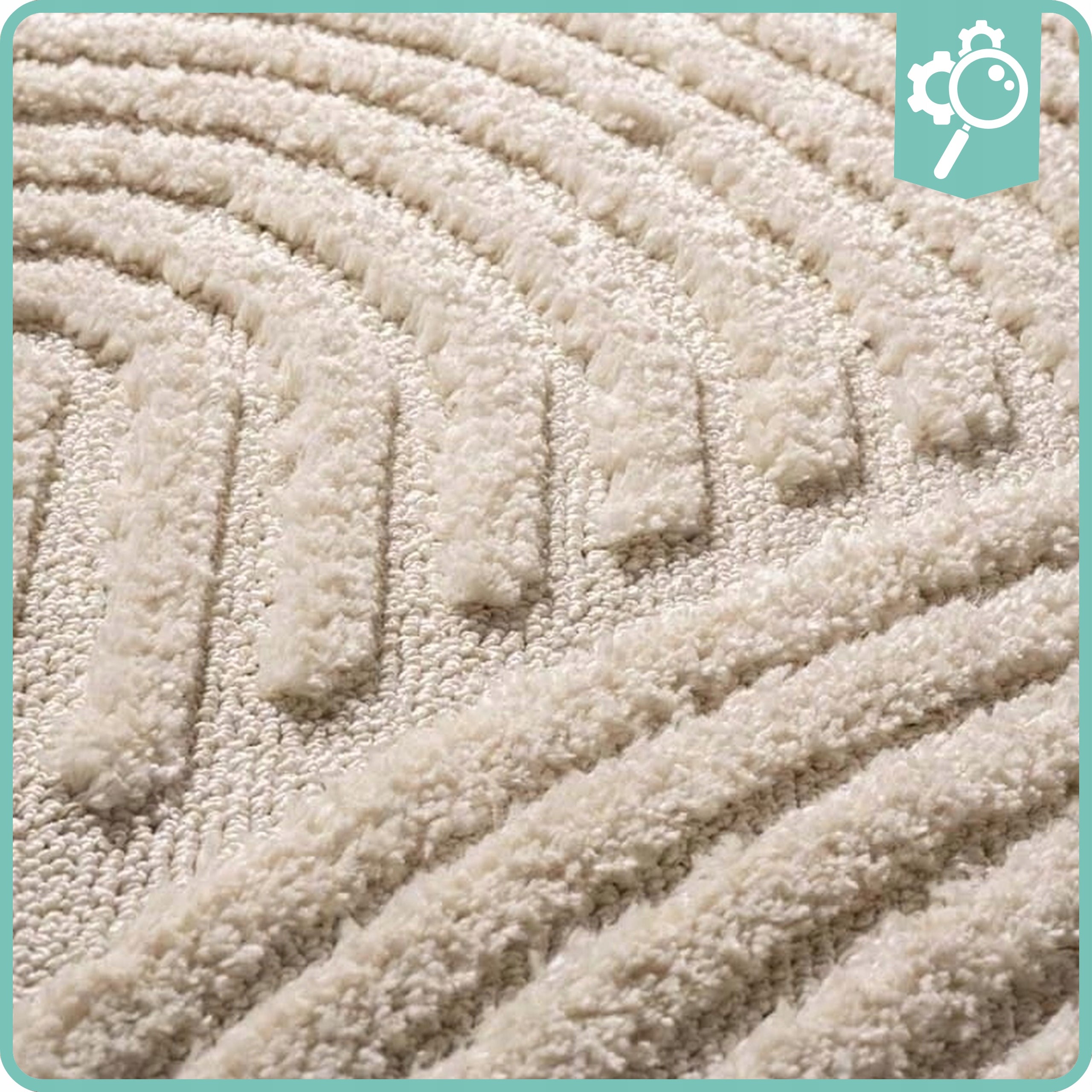 Living Room Rug Rectangular 160x230cm With 3D Effect Circles Cream Certificate Manufacturer code Dywan do pokoju sypialni ARC160230CURVECREAM