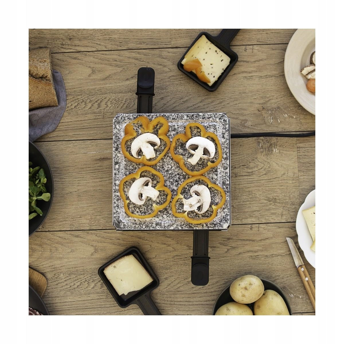 Livoo Raclette DOC242 600W 4 people black/stone granite Power rating 600 W