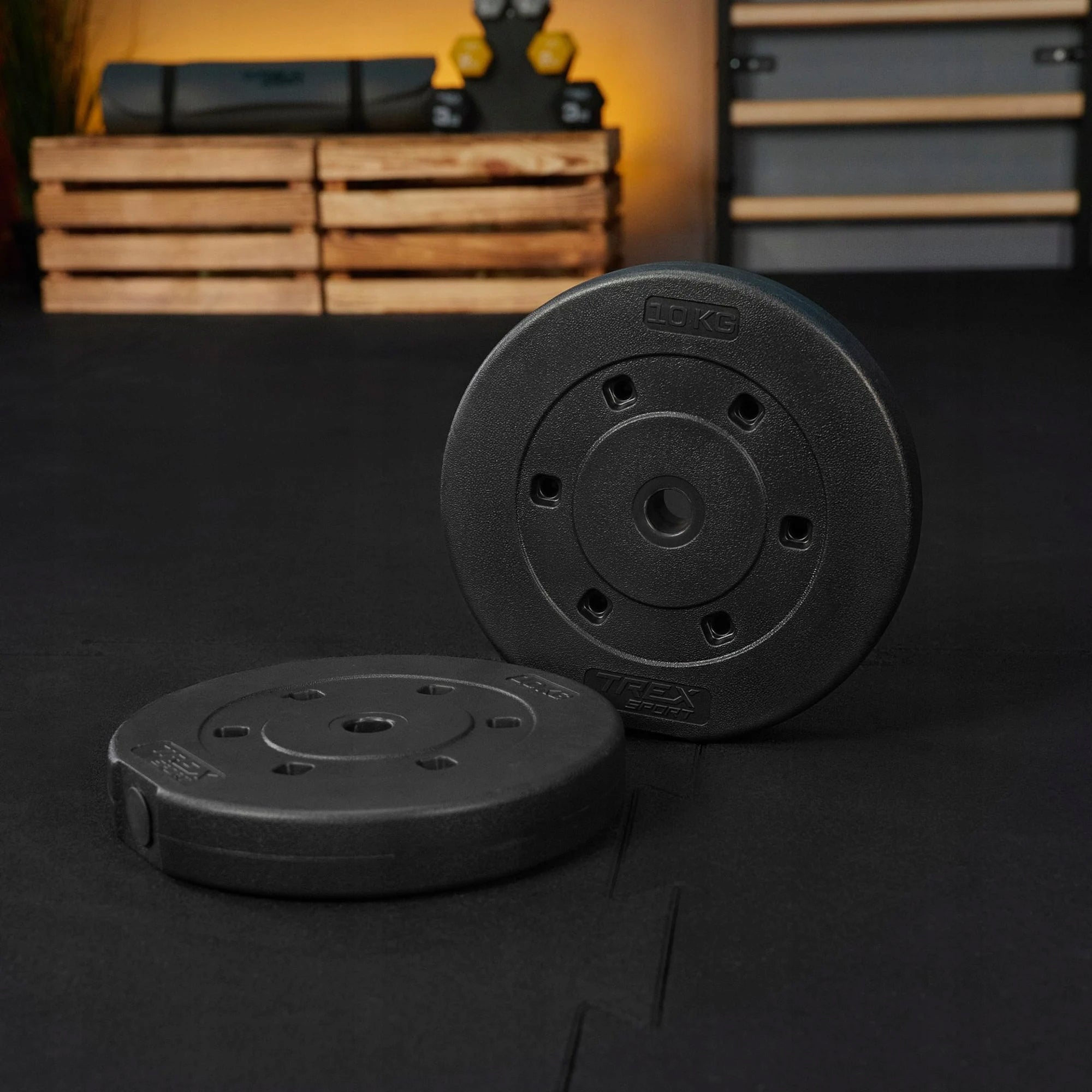 Load set 2x10kg bituminous load plate disc 20kg Trex Sport Total weight 20 kg