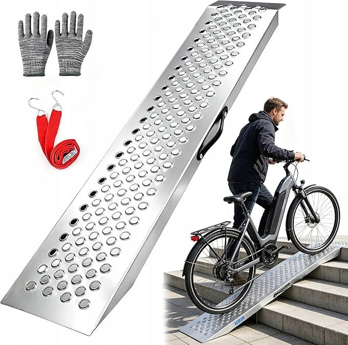 Loading ramp driveway for bike motor 120 cm with punch lifting capacity 300 kg