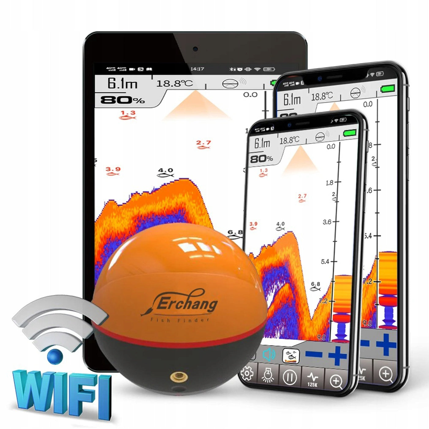 Locator Fish WiFi 100M Sounder Wireless Fishing DEEPER Android