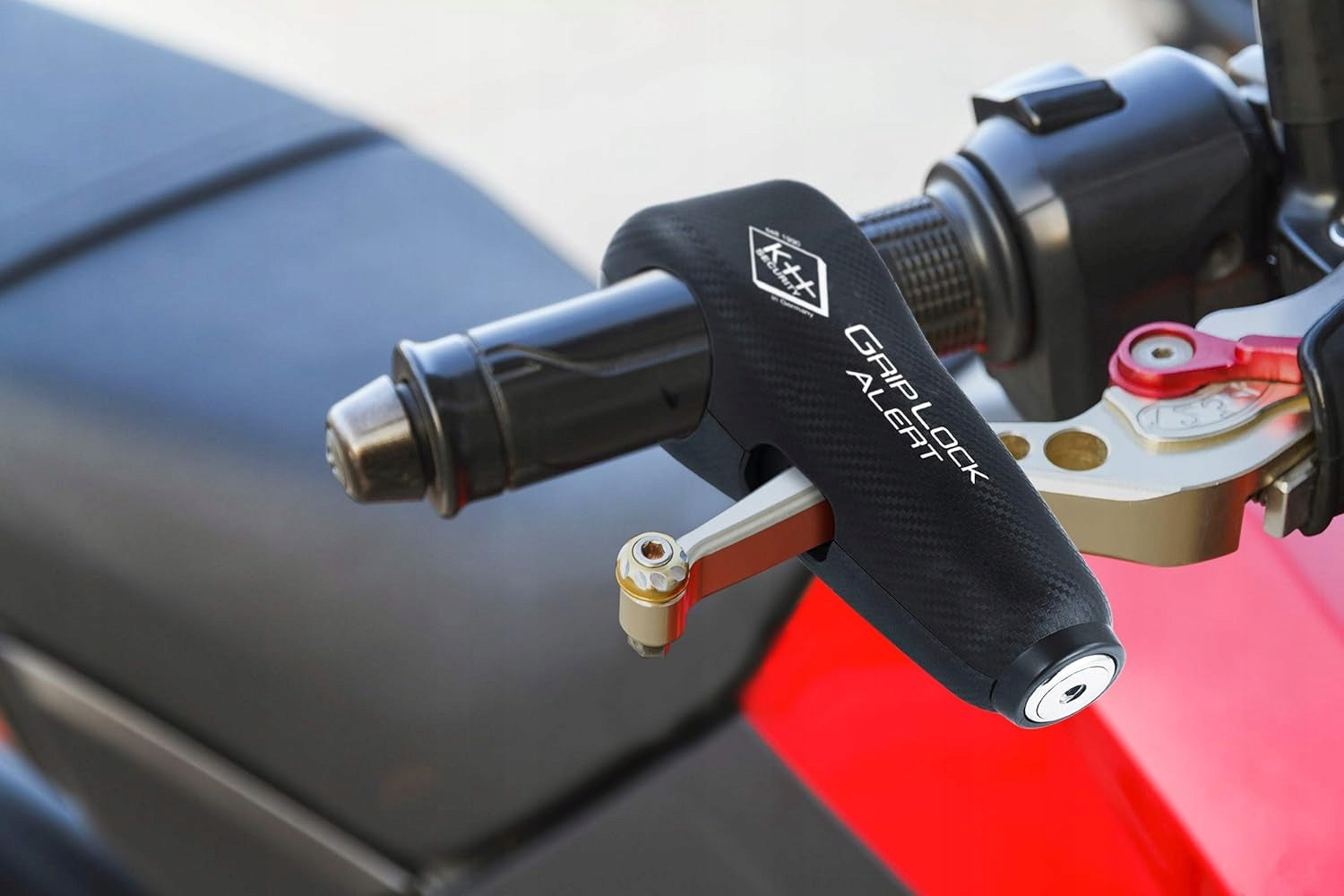 Lock Clasp Alarm For Motorcycle Bike Scooters Quad Grip Lock Alert Color black