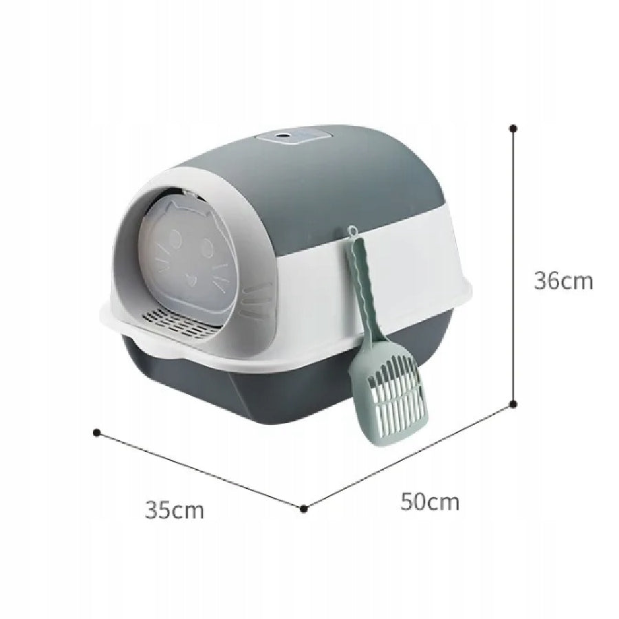 Lockable Cat Cuvette with Doors – 50x36x35cm, Easy to Clean Color black