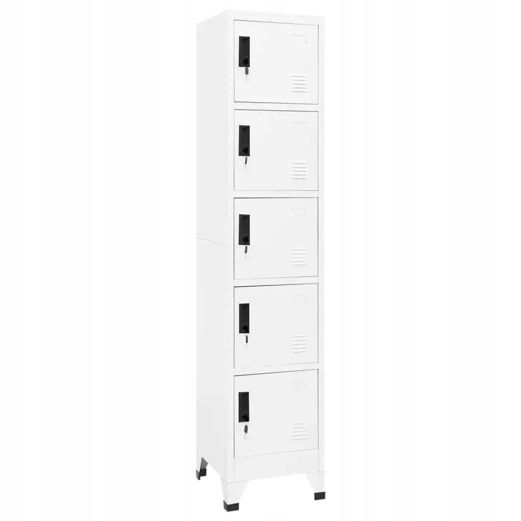 Lockable cabinet, white, 38x40x180 cm, steel