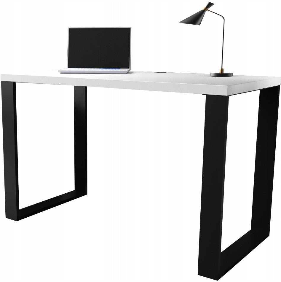 Loft desk loft style loft 120 white mat metal legs thick top