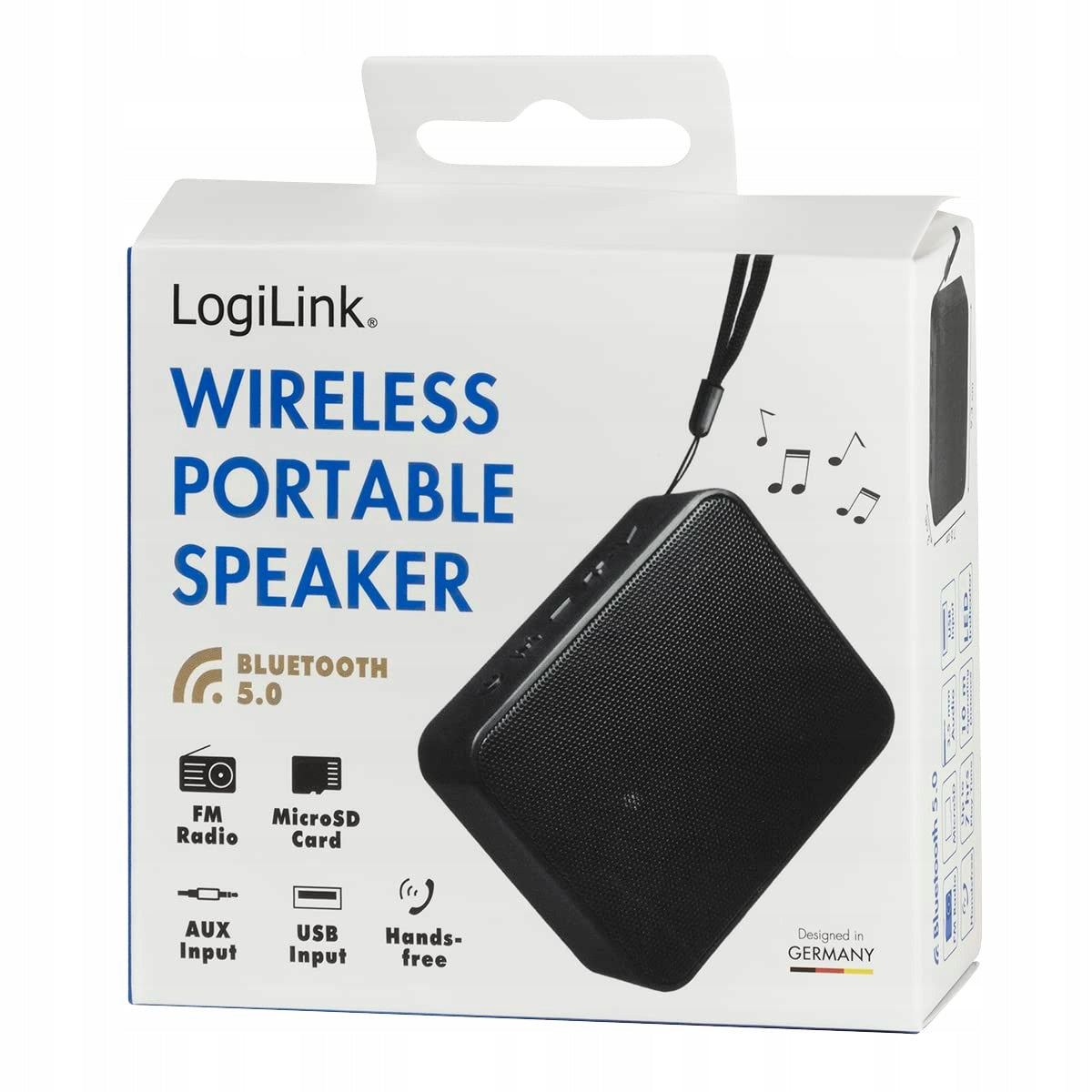 LogiLink SP0057 Portable Bluetooth Speaker 5.0 FM Radio microSD AUX USB 5W Manufacturer code SP0057