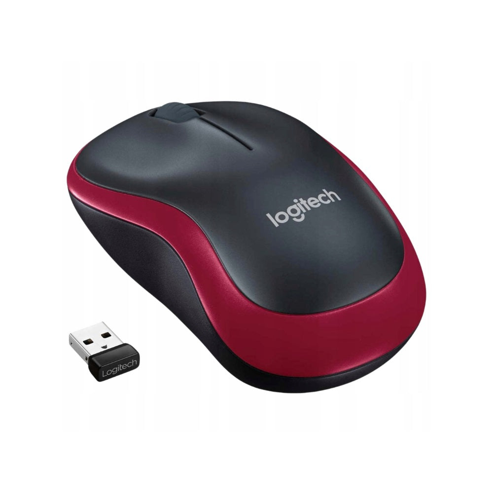 Logitech M185 Wireless mouse, red/black