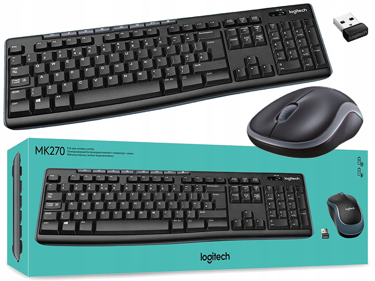 Logitech MK270 wireless keyboard and mouse 920-004508 radio computer