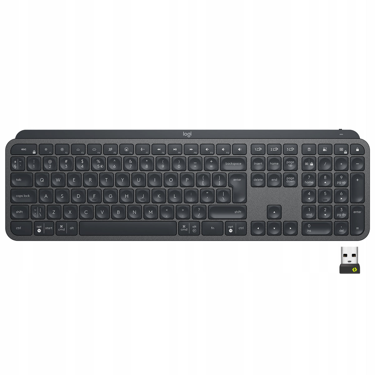 Logitech MX Keys Bluetooth + USB Bolt US'Intl Wireless Keyboard