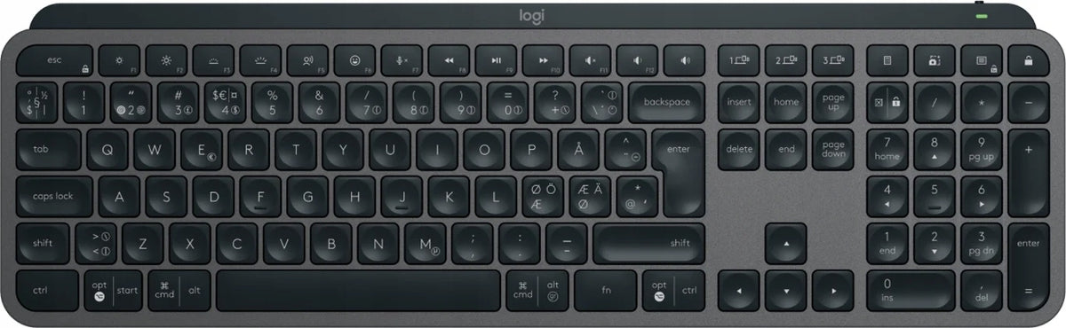 Logitech MX Keys S RF Wireless Keyboard + Bluetooth QWERTY Danish, F...