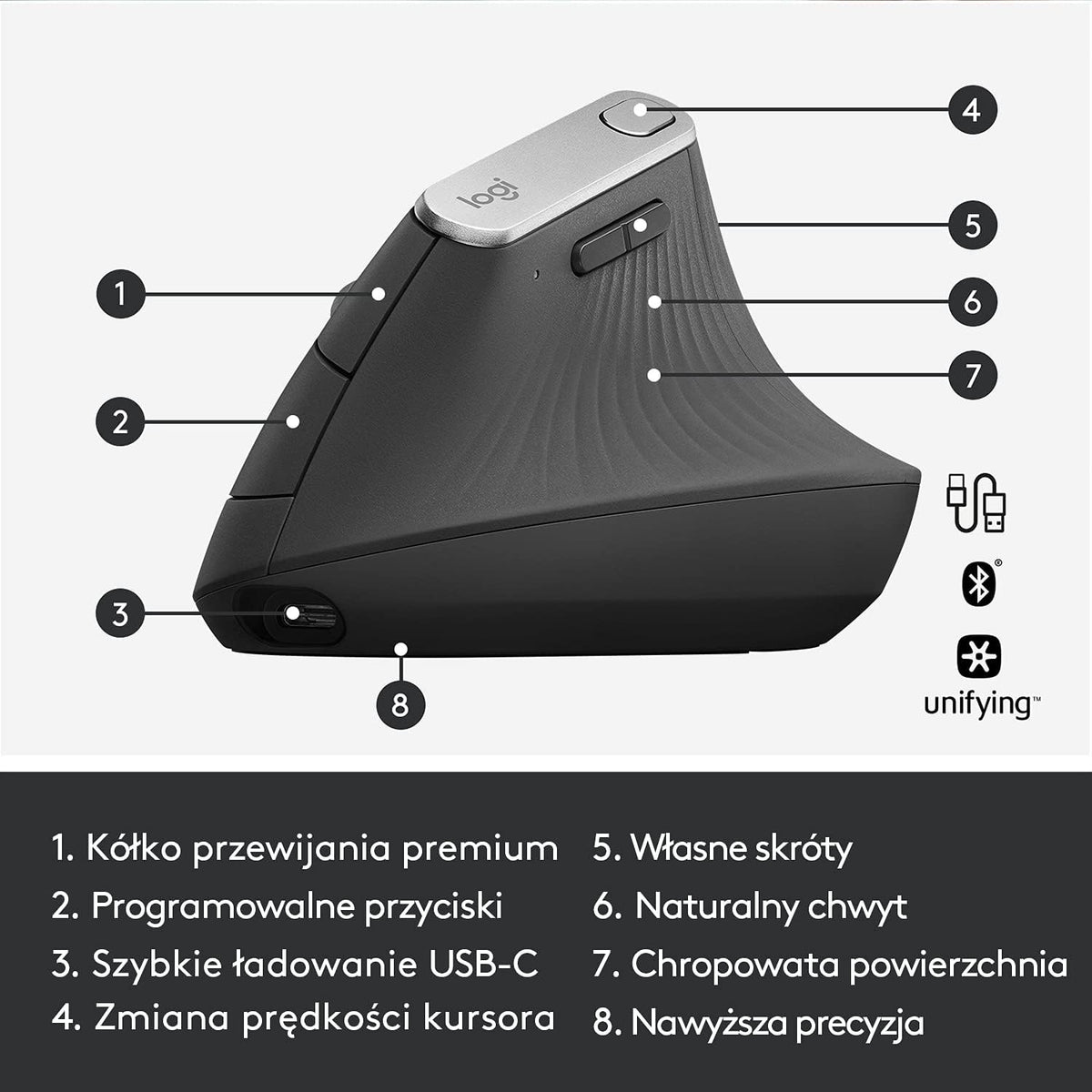 Logitech MX Vertical mouse Manufacturer code 910-005448