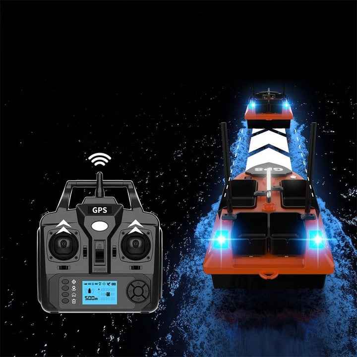 Lokeevan V802 Pro Bait boat GPS 4 tanks 160 points 500m orange +HandBag Range 500 m
