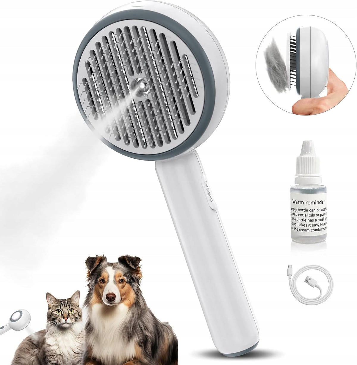 Lollipop Brush Pet Comb Steam Hair Long Short Rough