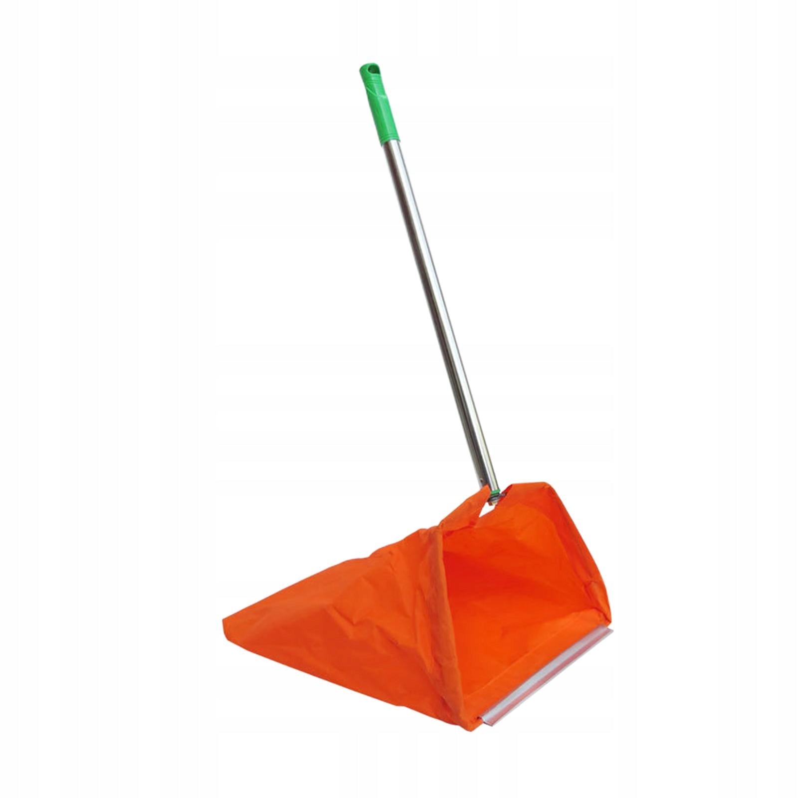 Long Handle Dust Pan Orange Trash Storage Bag Rod 23.6 Inch Long